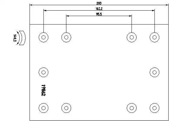 Комплект гальмівних накладок, барабанне гальмо 1986201 TEXTAR