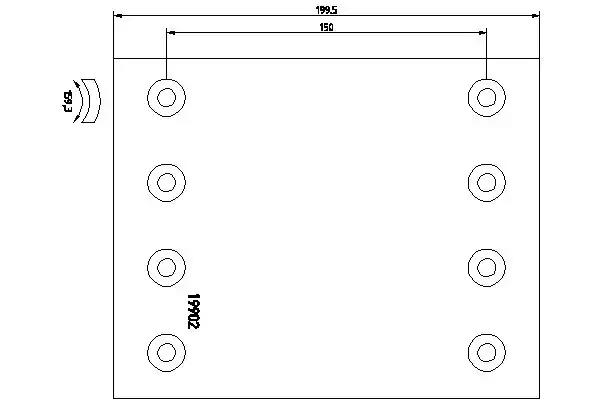 Комплект гальмівних накладок, барабанне гальмо 1990216 TEXTAR
