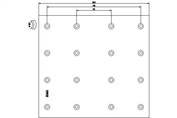 Комплект гальмівних накладок, барабанне гальмо 1993304 TEXTAR