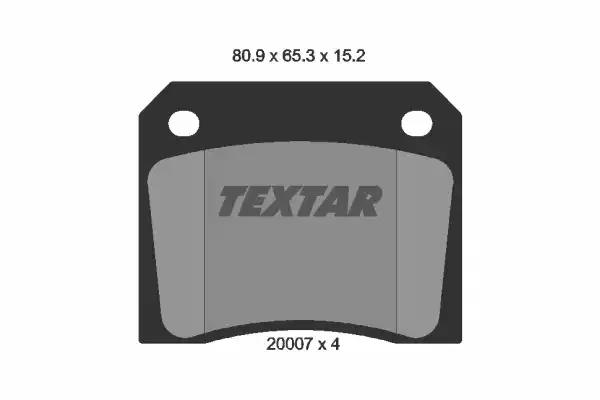 Комплект гальмівних накладок, дискове гальмо 2000702 TEXTAR