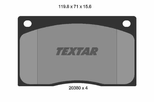 Комплект гальмівних накладок, дискове гальмо 2038001 TEXTAR