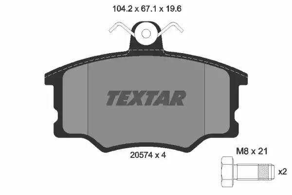 Комплект гальмівних накладок, дискове гальмо 2057402 TEXTAR
