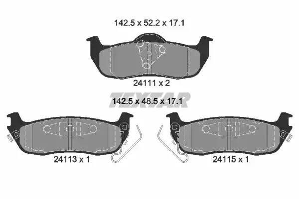 Комплект тормозных колодок дисковый тормоз 2411102 TEXTAR