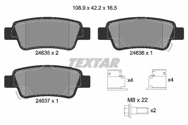 2463501 textar гальмівні колодки до дисків 2463501 TEXTAR