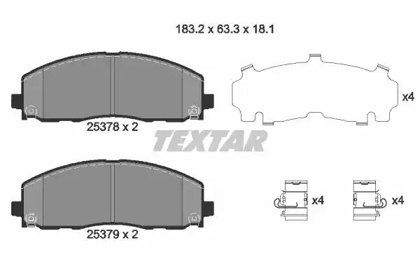 Комплект гальмівних колодок передн  chrysler grand voyager v pacifica... 2537801 TEXTAR