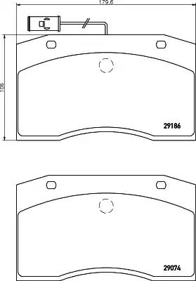 Комплект гальмівних накладок, дискове гальмо 2918602 TEXTAR