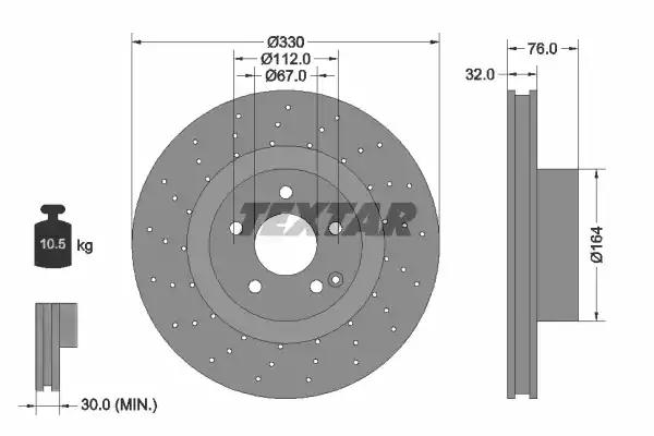 Tarcza ham przod 330x32 v 92099205 TEXTAR