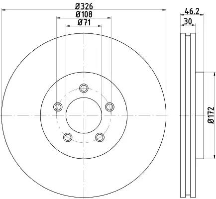 Tarcza ham przod 326x30 v 92173505 TEXTAR