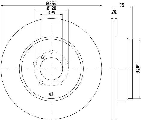 Диск гальмівний land rover range rover r d=354mm 02-12 92175503 TEXTAR
