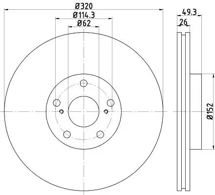 Tarcza ham przod 320x26 v 92195303 TEXTAR