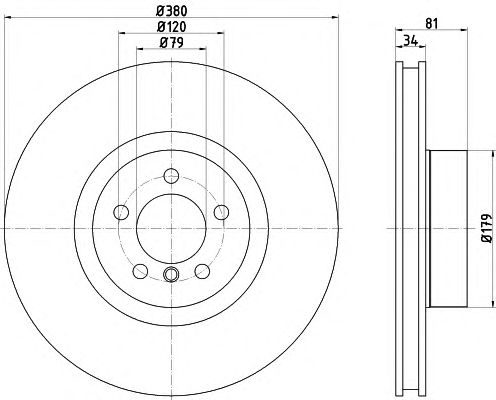 Диск гальмівний land rover range rover f d=380mm 09-12 92233905 TEXTAR