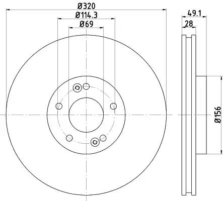 Tarcza ham przod 320x28 v 92281803 TEXTAR