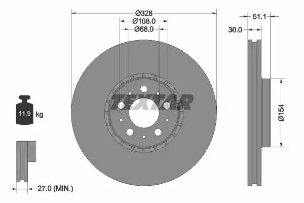 Tarcza ham przod 328x30 v 92284105 TEXTAR