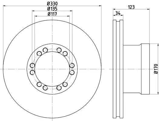 Гальмівний диск 93187700 TEXTAR