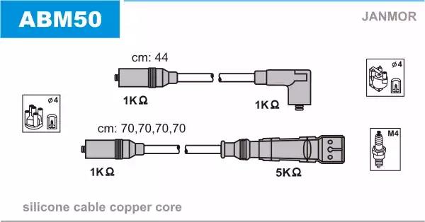 Комплект проводов зажигания ABM50 JANMOR