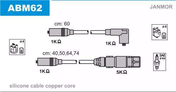 Комплект проводов зажигания ABM62 JANMOR