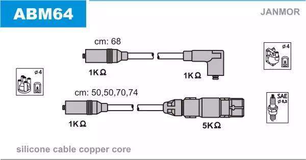 Комплект проводів високої напруги ABM64 JANMOR