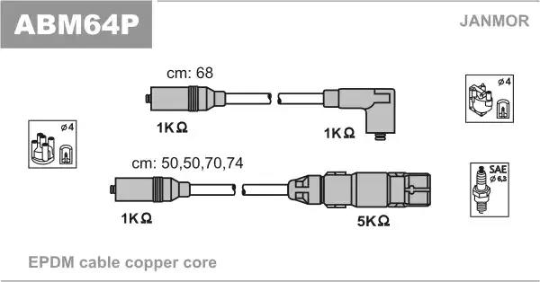 Комплект проводів високої напруги ABM64P JANMOR
