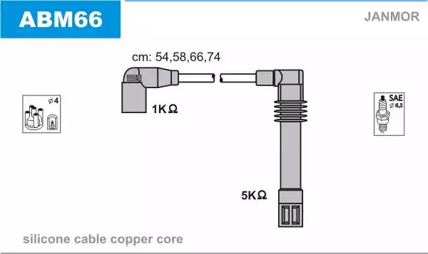 Комплект проводов зажигания ABM66 JANMOR