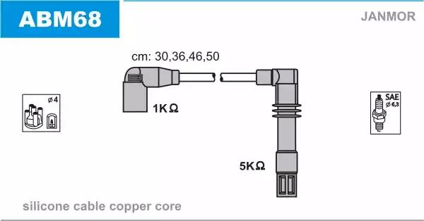 Комплект проводов зажигания ABM68 JANMOR