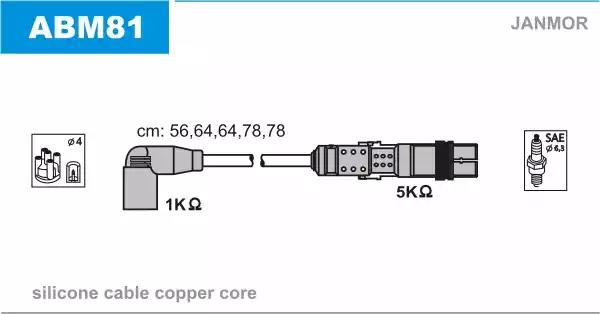 Комплект проводів високої напруги ABM81 JANMOR