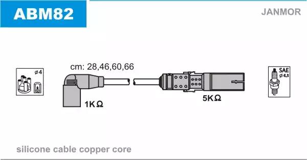 Комплект проводов зажигания ABM82 JANMOR