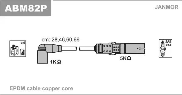 Провода в/в audi a3/a4 seat ibiza iiiskoda octaviavw bora/golf iv/passat 1.6-2.0 01.95- ABM82P JANMOR