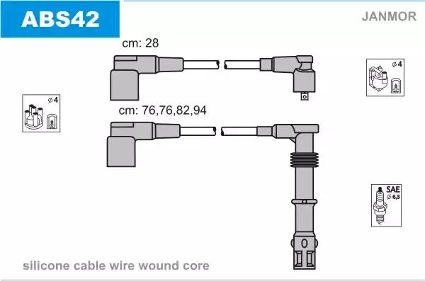 Комплект проводів високої напруги ABS42 JANMOR