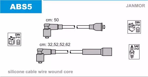 Комплект проводов зажигания ABS5 JANMOR