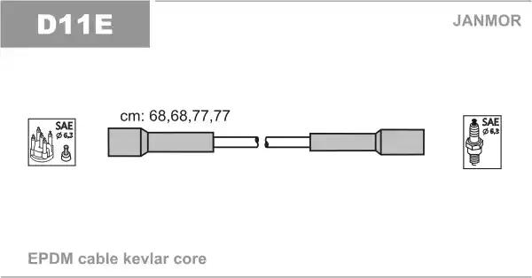 Комплект проводов зажигания D11EP JANMOR