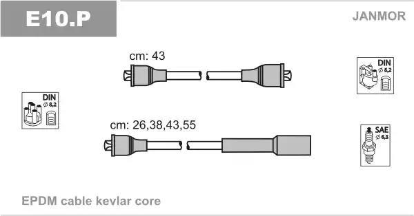 Комплект проводов зажигания E10P JANMOR