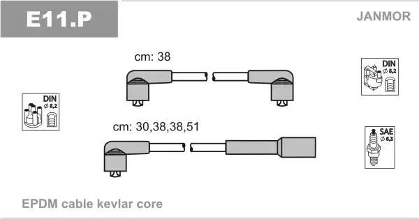 Комплект проводов зажигания E11P JANMOR