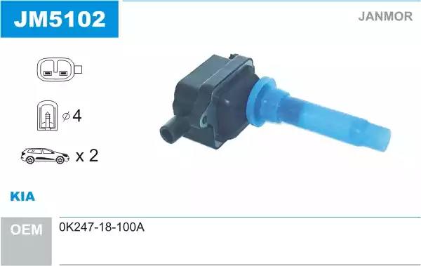 Катушка зажигания JM5102 JANMOR