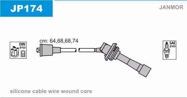 Комплект проводов зажигания JP174 JANMOR