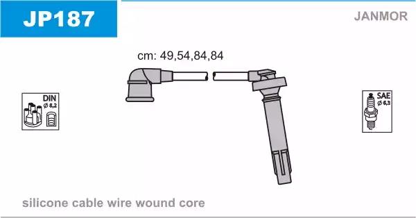 Комплект проводов зажигания JP187 JANMOR