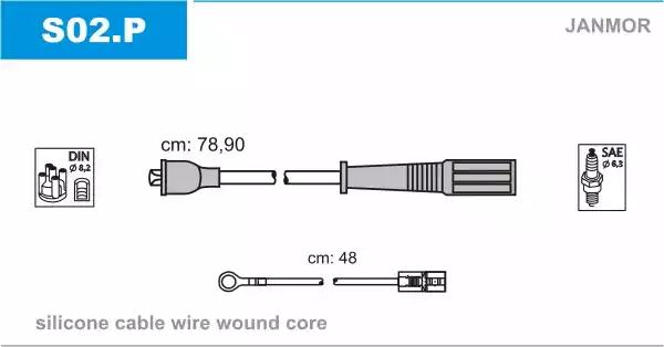 Комплект проводов зажигания S02P JANMOR