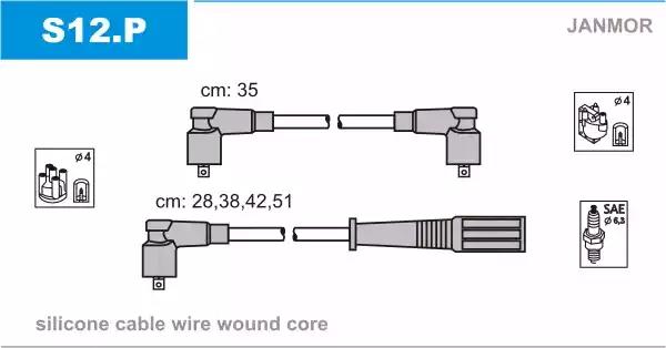Комплект проводов зажигания S12P JANMOR