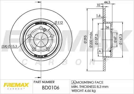Диск тормозной задний fremax bd-0106 BD0106 FREMAX