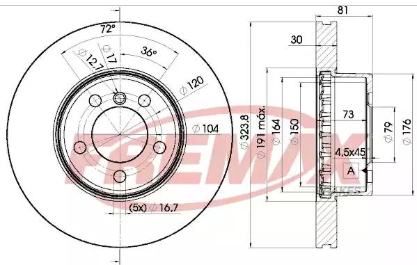 Диск тормозной передний fremax bd-0265 BD0265 FREMAX