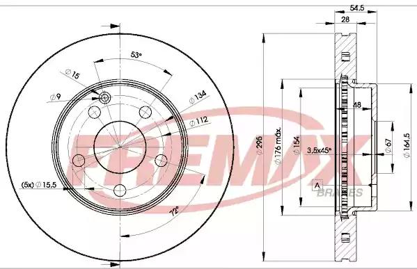 Диск тормозной передний fremax bd-0812 BD0812 FREMAX