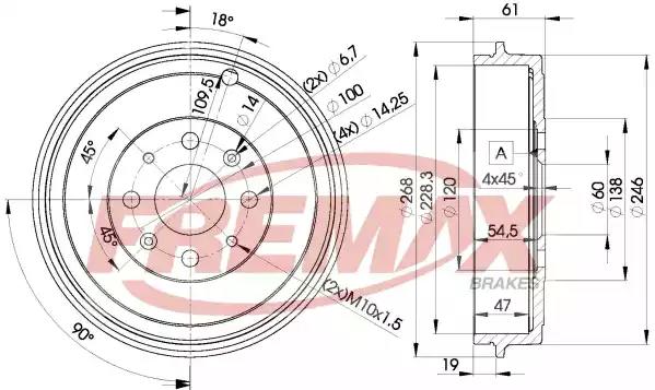 Барабан тормозной задний fremax bd-3043 BD3043 FREMAX