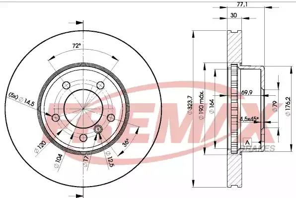 Диск тормозной передний fremax bd-3221 BD3221 FREMAX