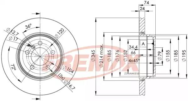 Диск тормозной задний fremax bd-3409 BD3409 FREMAX