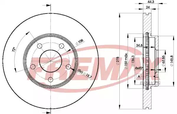 Диск тормозной передний fremax bd-5980 BD5980 FREMAX