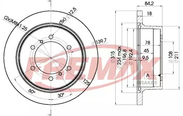 Диск тормозной задний fremax bd-8797 зам. mb618797 mps k9w 98-08 BD8797 FREMAX