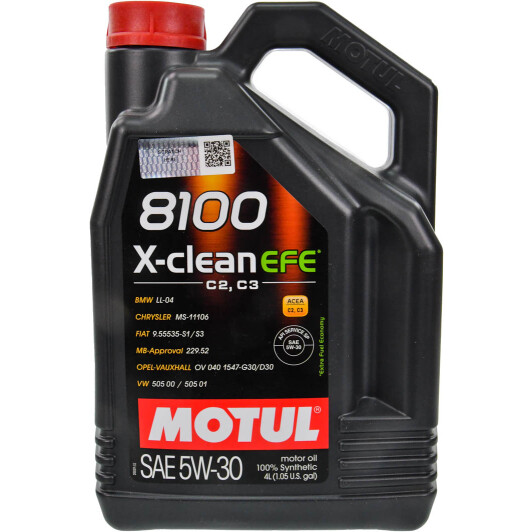 Олива моторна 8100 x-clean efe 5w-30 4л 109171 MOTUL