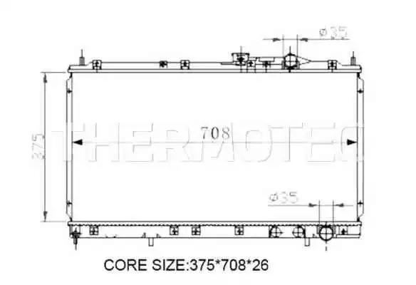Радіатор двигуна D75002TT THERMOTEC