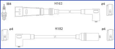 Huco vw комплект проводів високої напруги golf iipassat 1.0/1.8 80- 134704 HITACHI