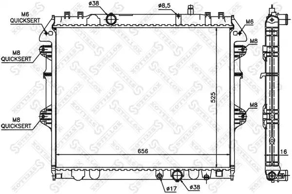 Радіатор охолодження двигуна 1026341SX STELLOX