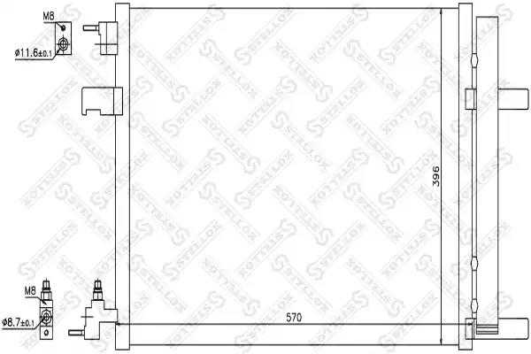 Радіатор кондиціонера 1045686SX STELLOX